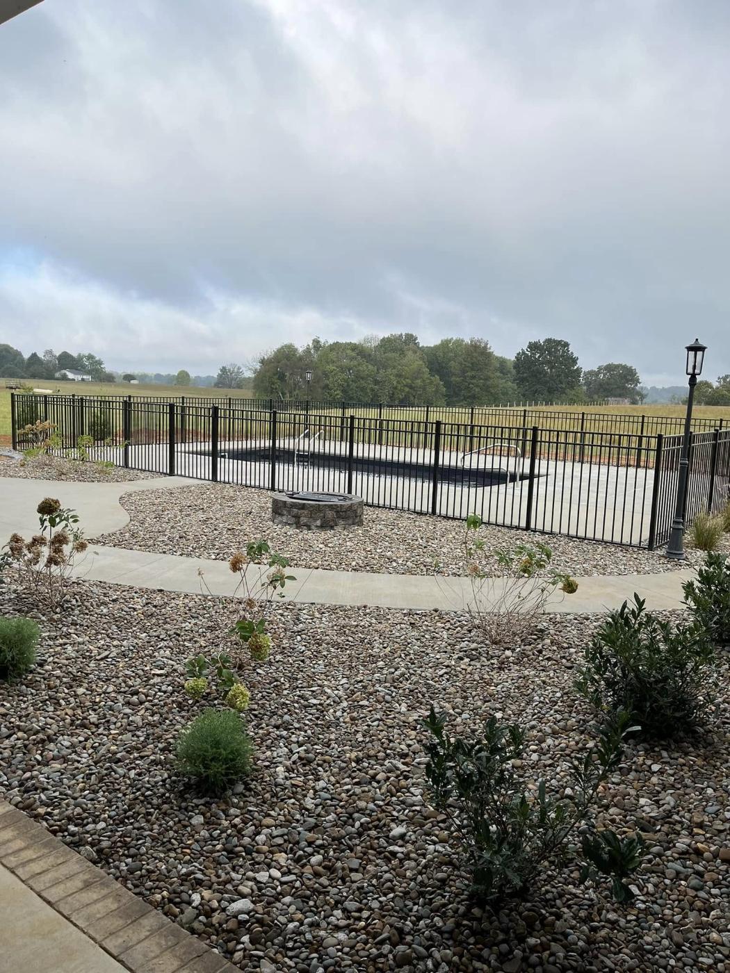 Custom outdoor living and pool area